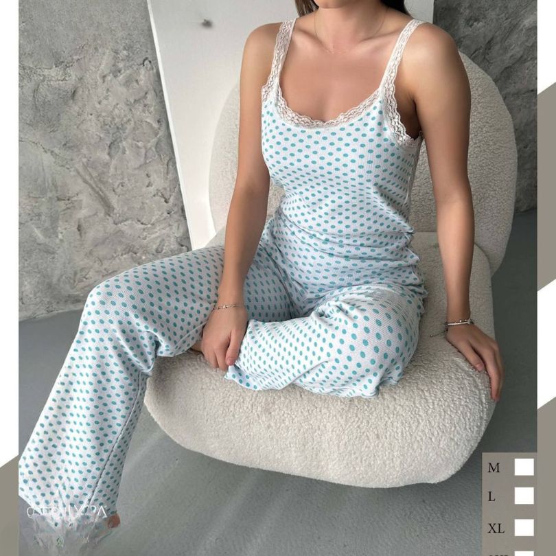 Pijama Dama – Set Pantaloni Lungi si Maiou | Confort Lejer, Stil Feminin | COD 7092-PJ
