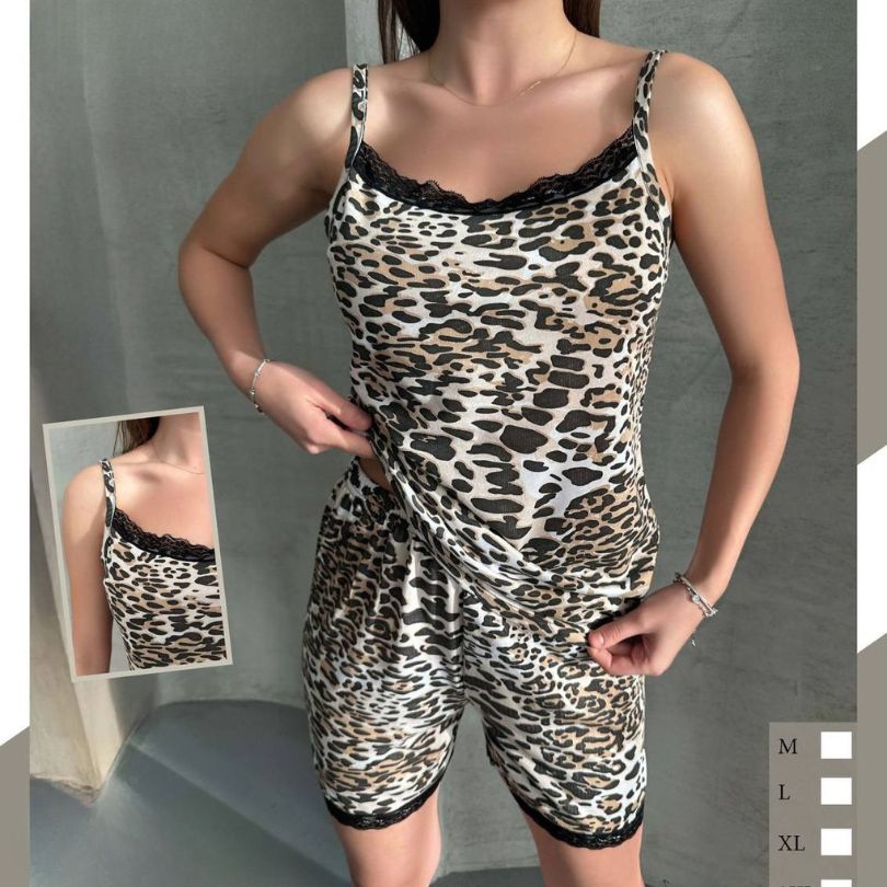 Pijamale Dama cu Pantaloni Scurti si Maiou – Stil si Confort pentru Vara | COD 7049-PJ