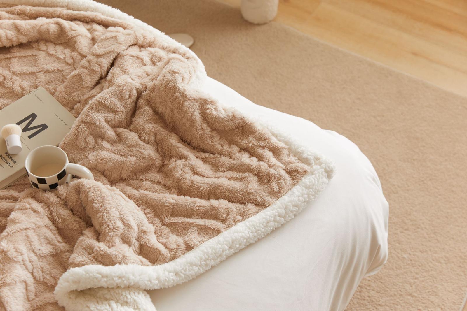 Patura Cocolino cu Blanita, Tricot, 200x230 cm, Crem, J1125