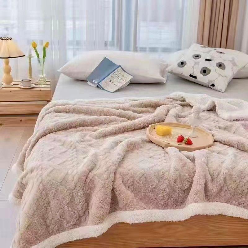 Patura Cocolino cu Blanita, Tricot, 200x230 cm, Crem, J1125