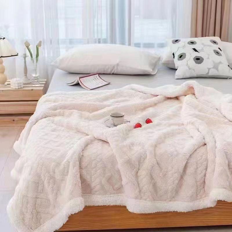 Patura Cocolino cu Blanita, Tricot, 200x230 cm, Bej, J1122
