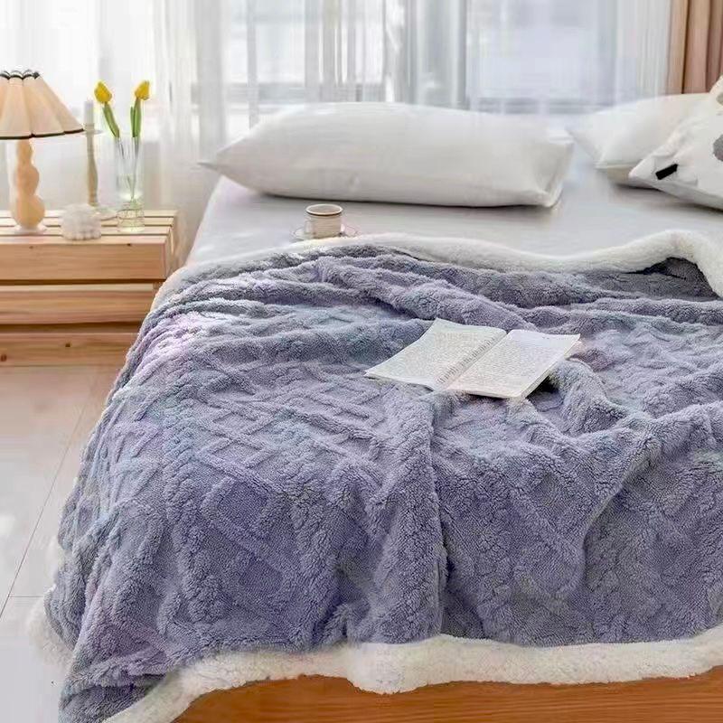 Patura Cocolino cu Blanita, Tricot, 200x230 cm, Gri Deschis, J1120