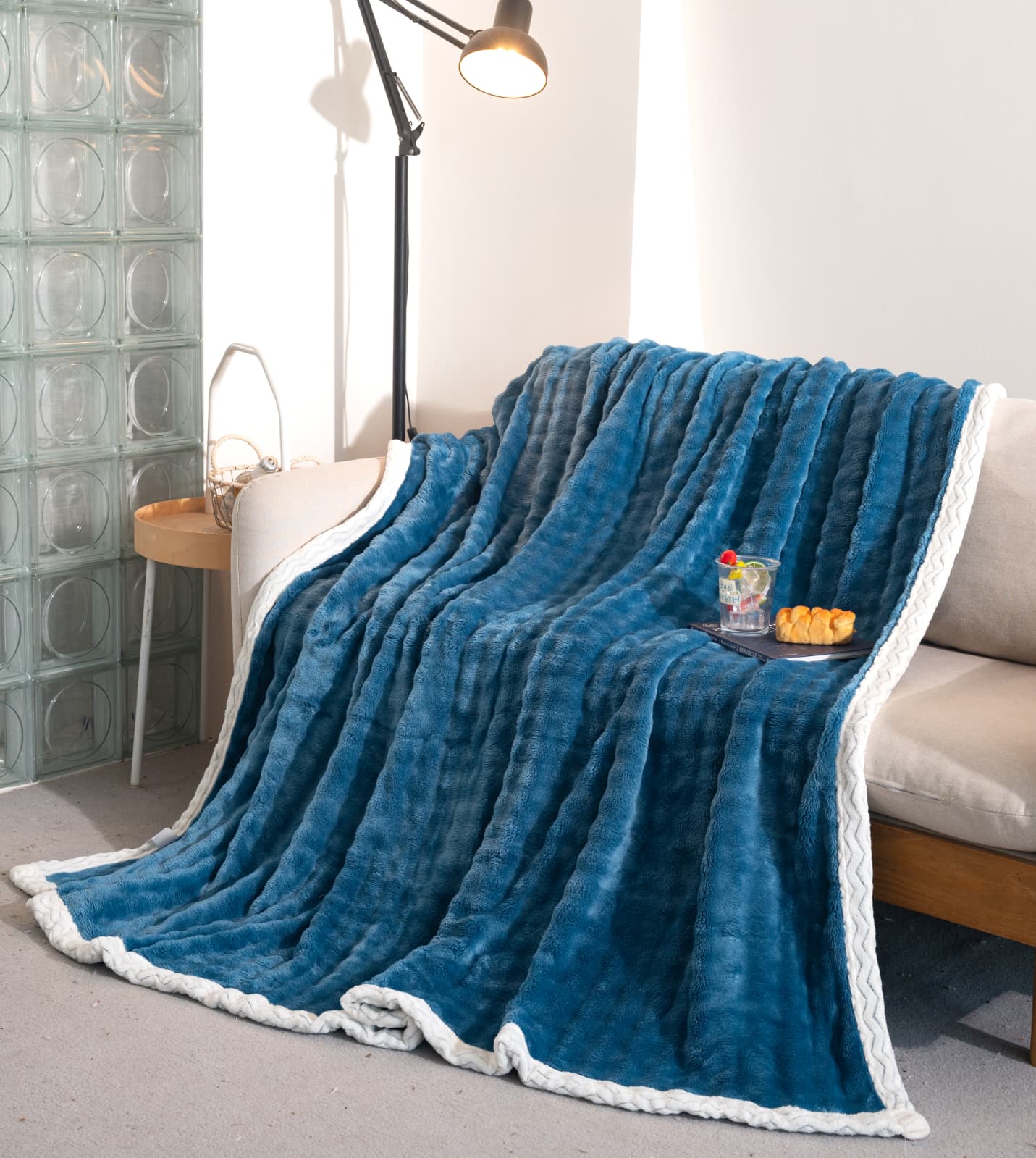 Patura cocolino Premium, 200x230 cm, Albastru, PT1114