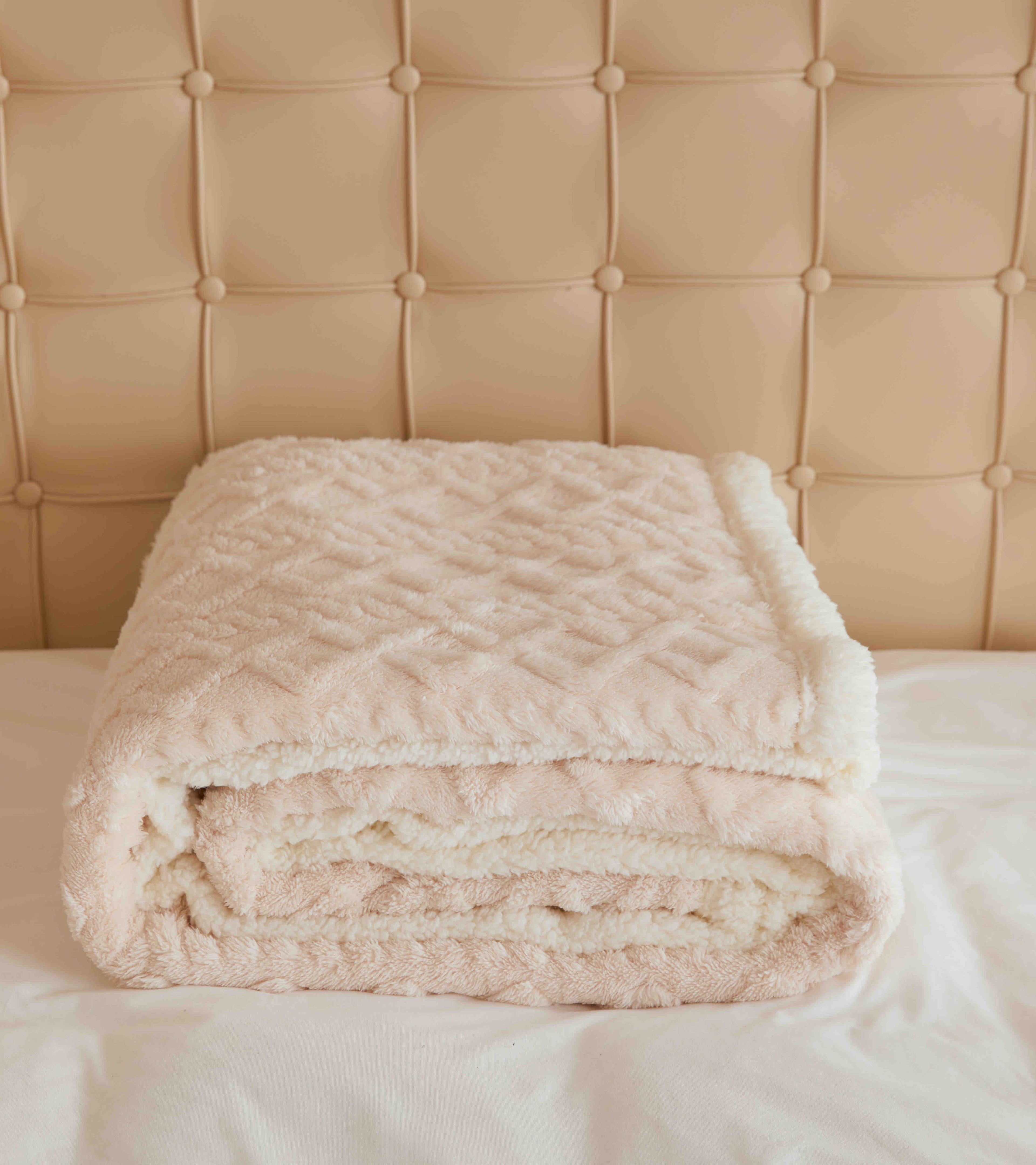 Patura Cocolino cu Blanita, Tricot, 200x230 cm, Bej, J1122