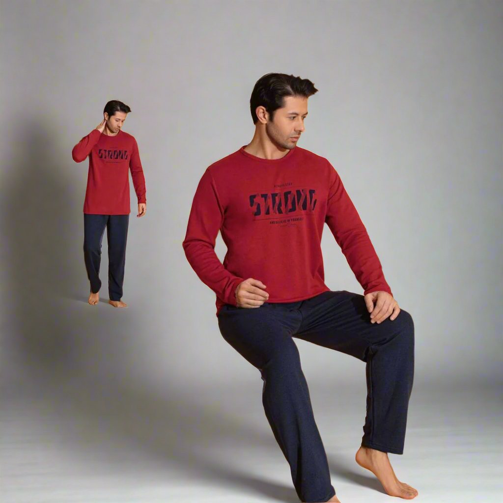 Pijama vatuita barbati – Material gros si moale pentru extra confort | COD 8547-PJ