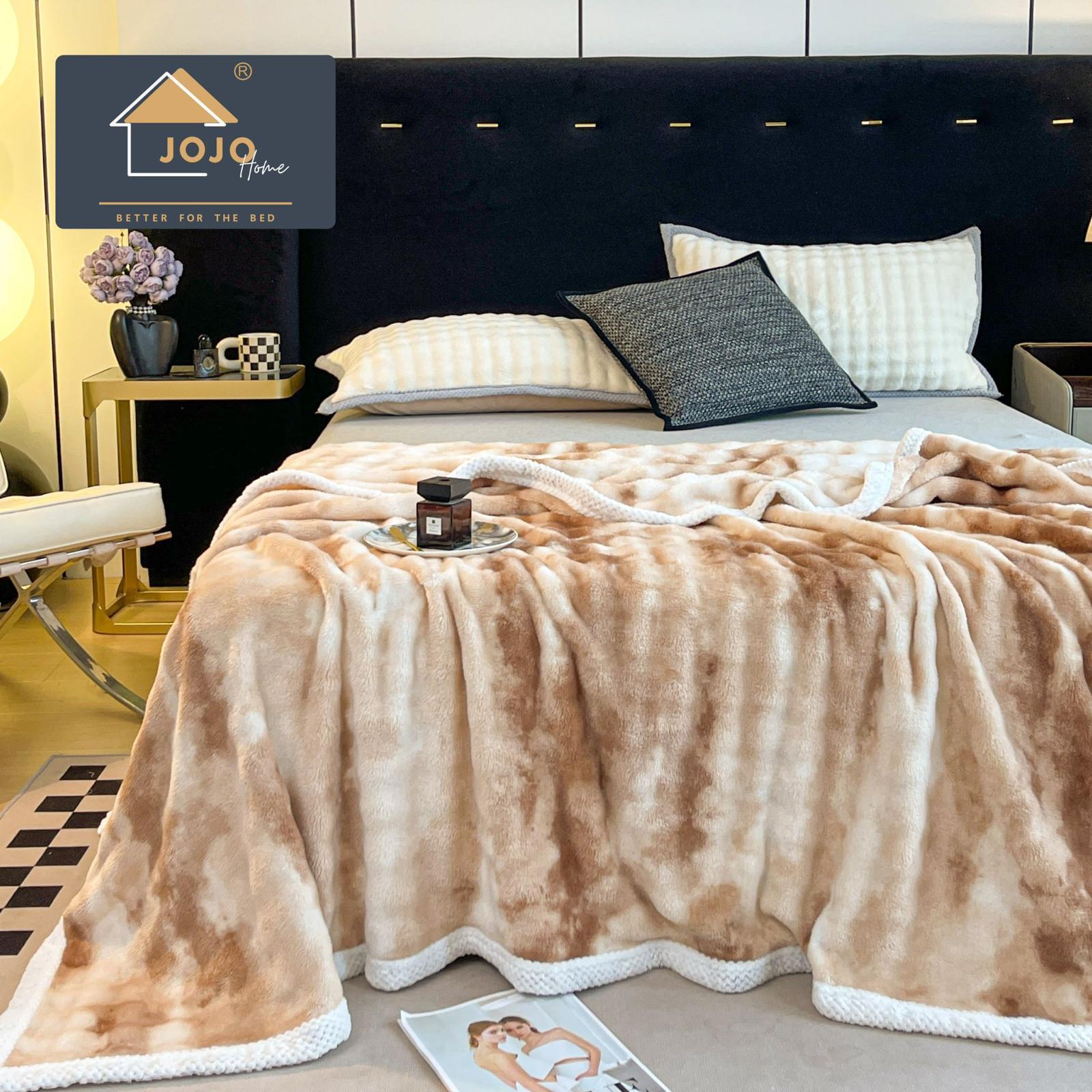 Patura cocolino Premium, 200x230 cm, Maro/Alb, J22292