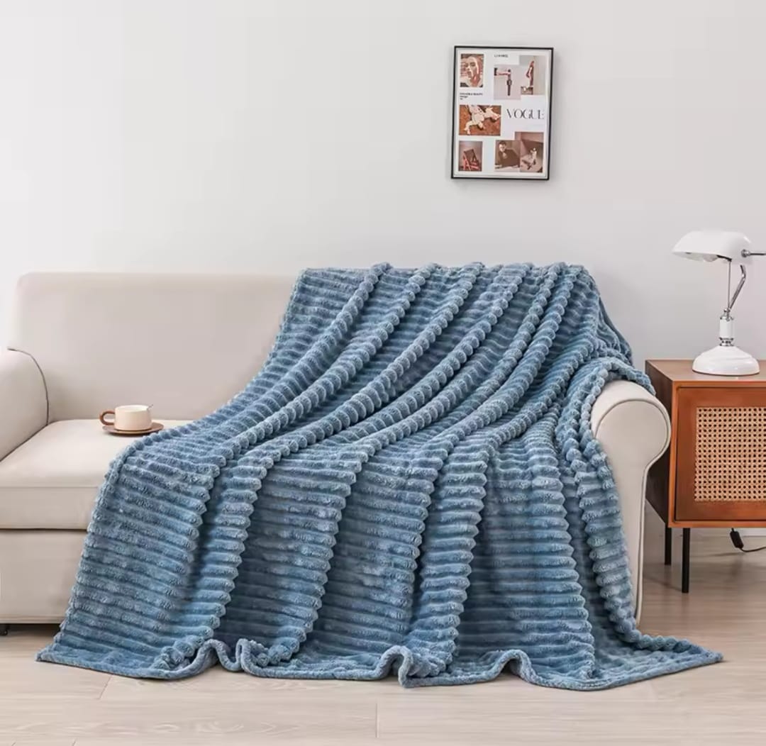 Patura cocolino Premium, 200x230 cm, Simpla, Albastru, PT24060