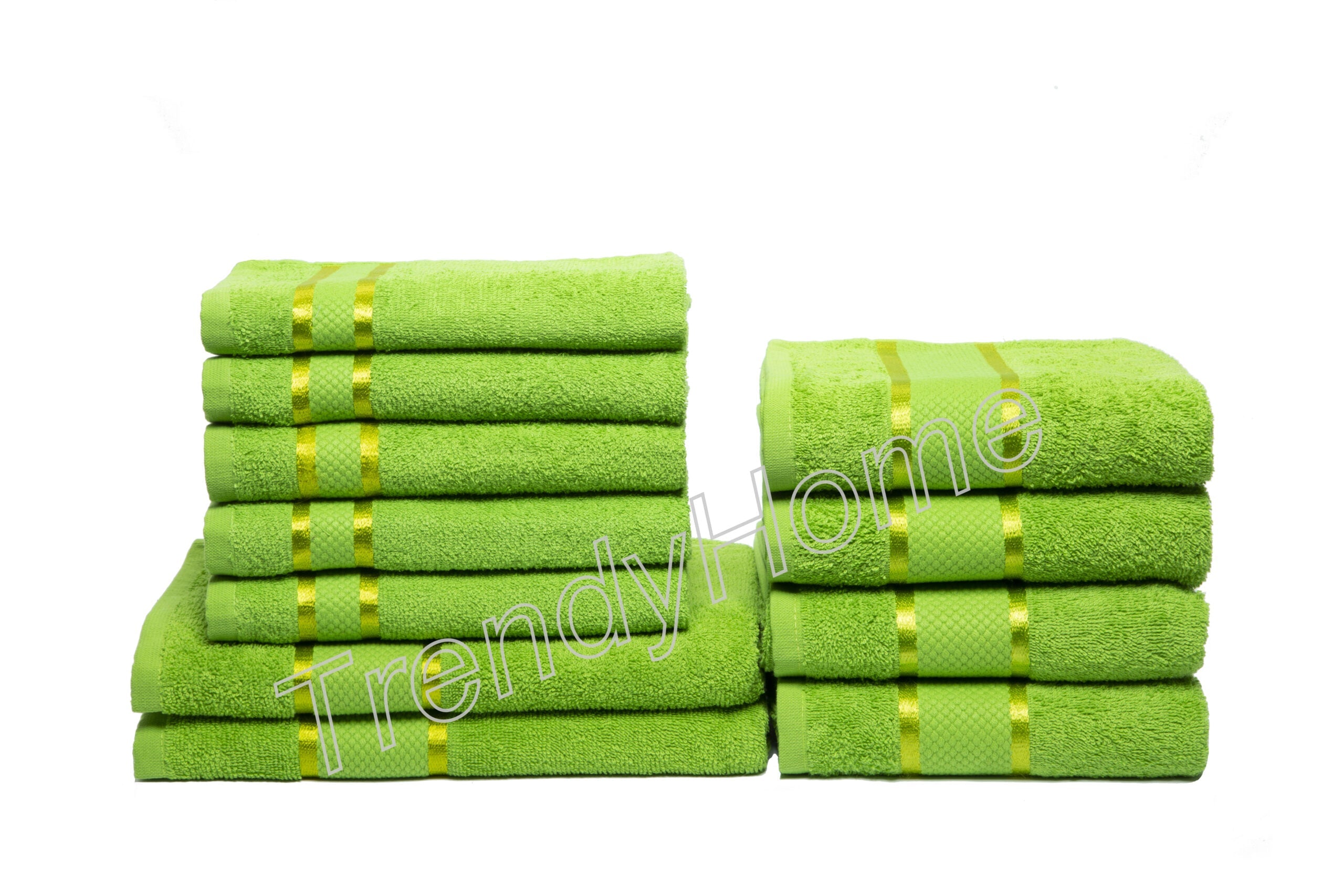 Set 11 Prosoape Maini/Fata/Corp, Bumbac 100%, Verde, 400g/m², ST12212