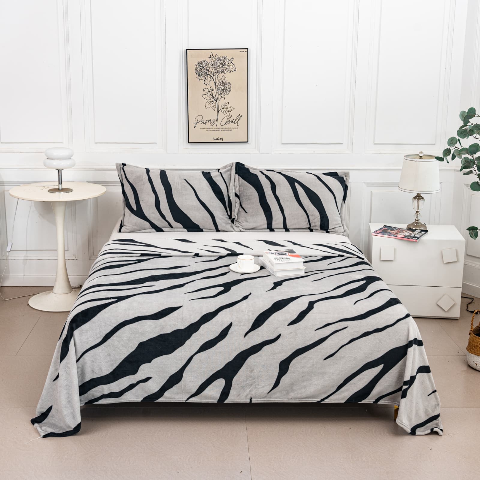 Patura Cocolino Premium Cu 2 Fete De Perna, Linii, Negru/Gri, PT1132