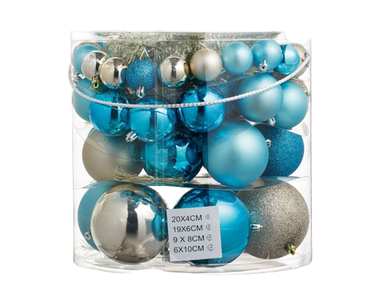 Set Globuri de Craciun Bej Turcoaz 50